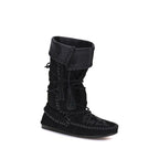 Black Calf Leather Bos Taurus Lace-Up Boots