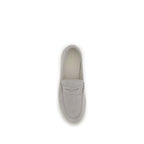 Beige Calf Leather Bos Taurus Slip-On Loafers