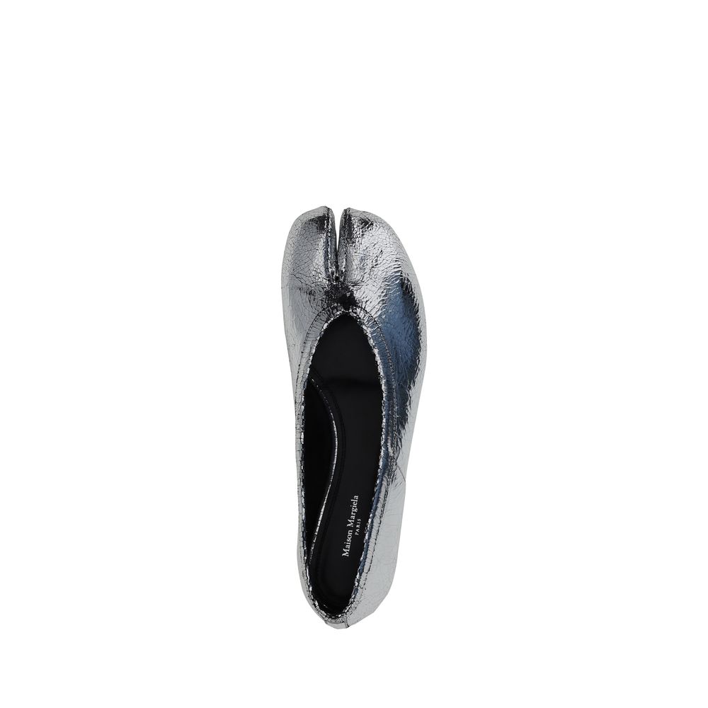 Silver Calf Leather Bos Taurus Ballet Flats