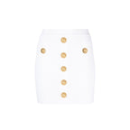 White Polyester Mini Skirt