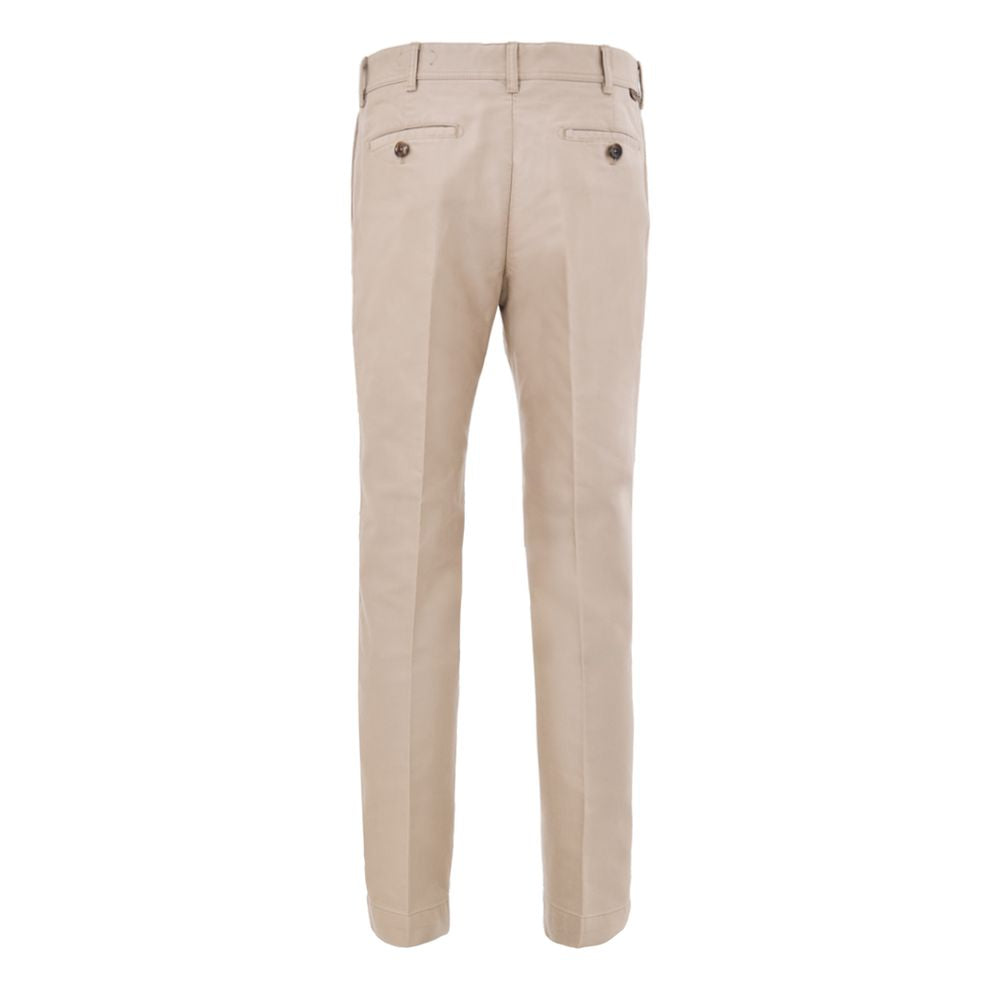 Beige Cotton Chino Pants