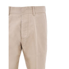 Beige Cotton Chino Pants