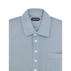 Blue Cotton Polo Shirt