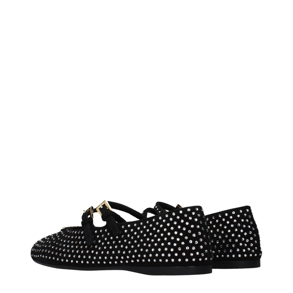 Black Leather Ballet Flats