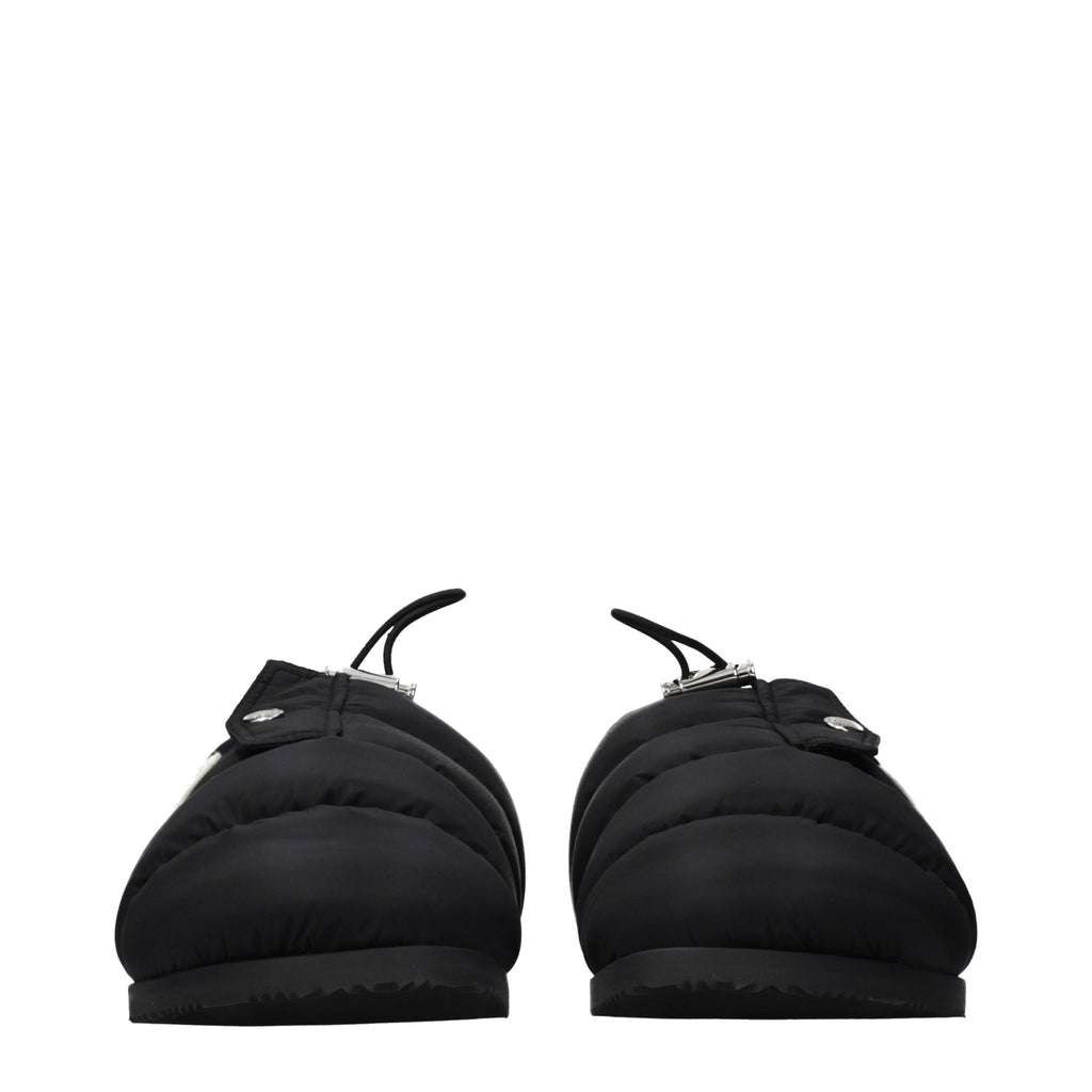 Black Fabric Slippers