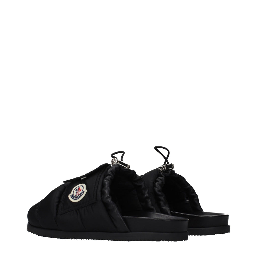 Black Fabric Slippers