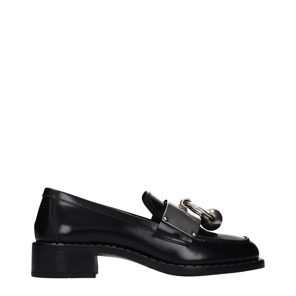 Black Leather Slip-On Loafers