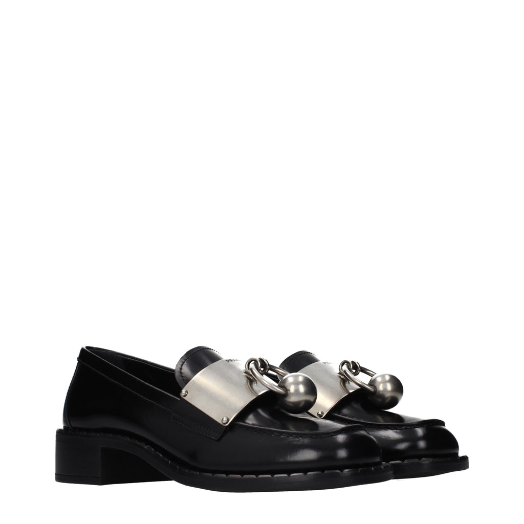 Black Leather Slip-On Loafers