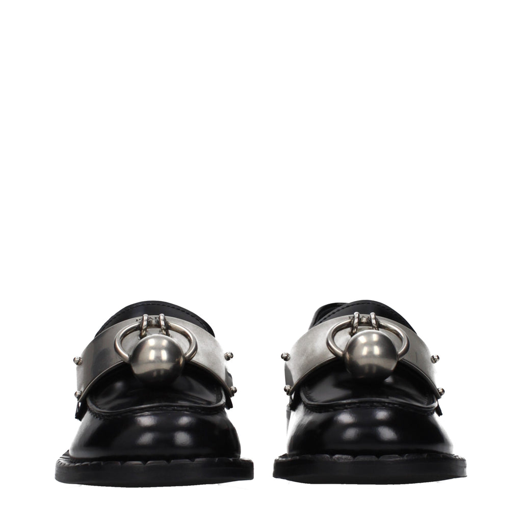 Black Leather Slip-On Loafers