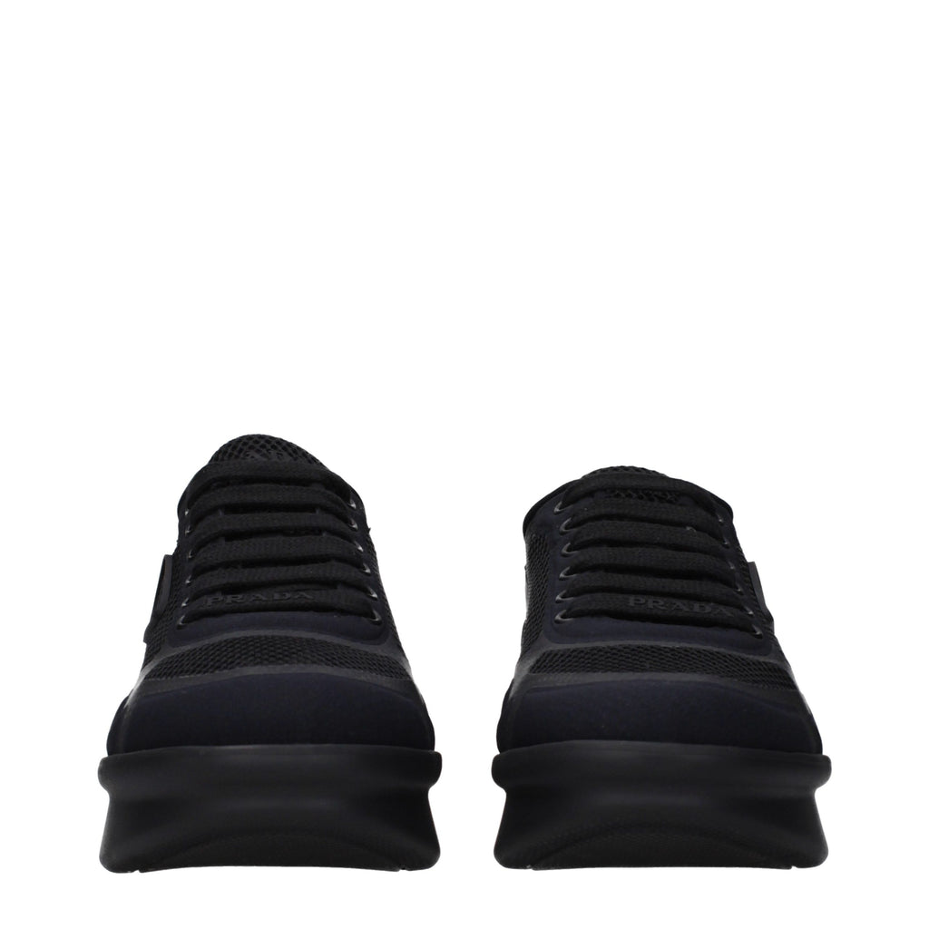 Black Fabric Low Top Sneakers