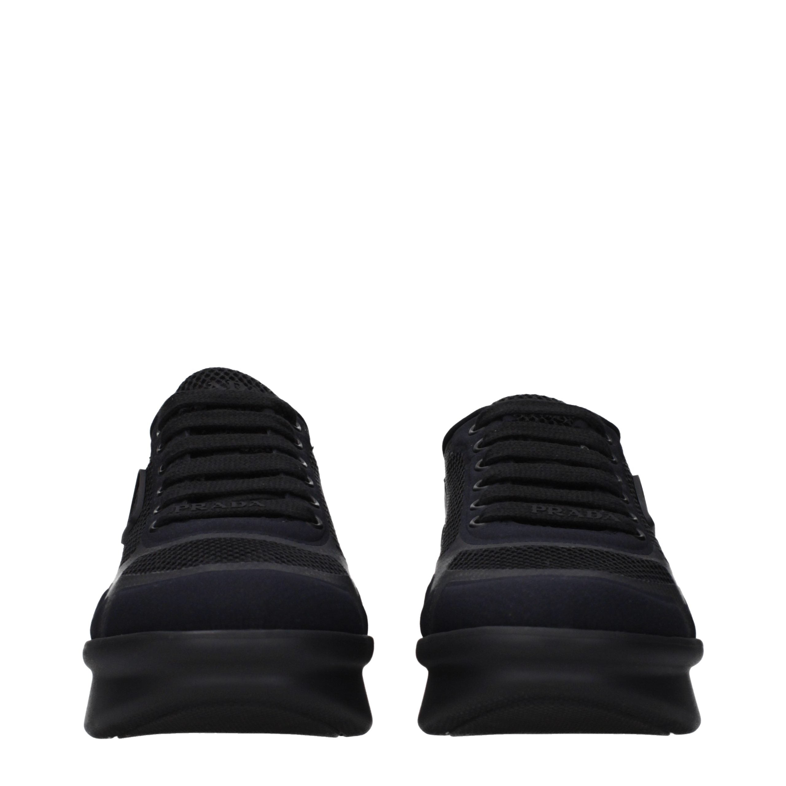Black Fabric Low Top Sneakers