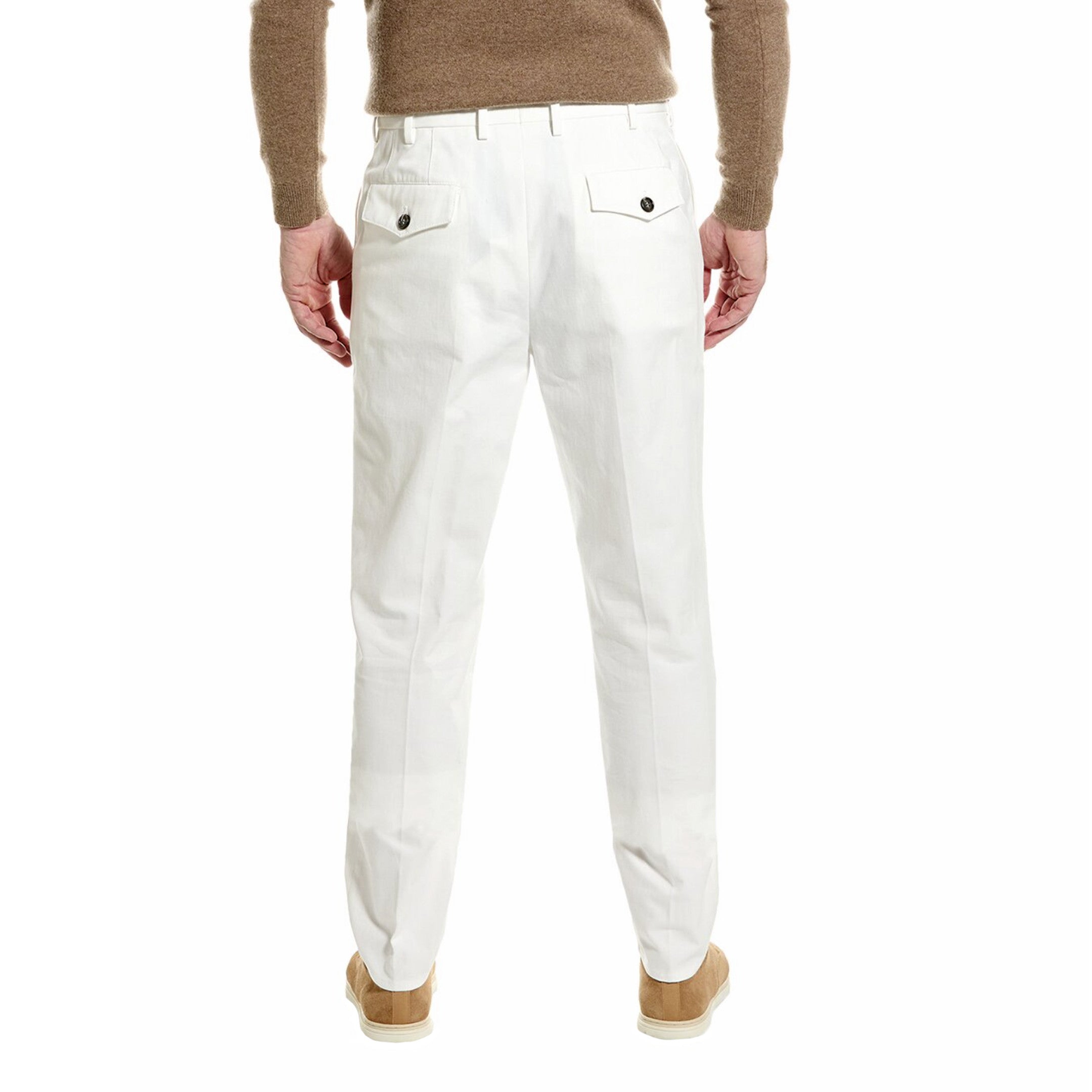 White Cotton Casual Pants