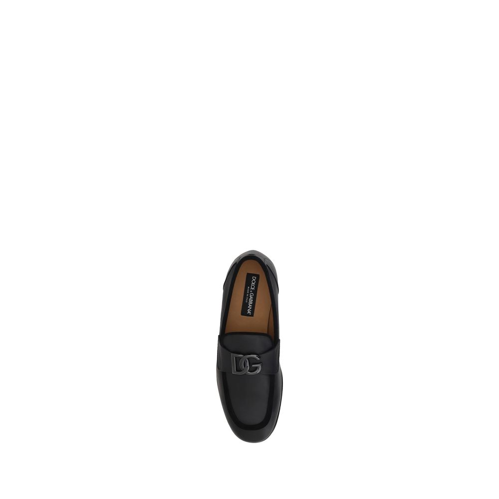 Black Calf Leather Bos Taurus Slip-On Loafers