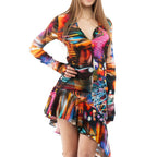 Multicolor Viscose Casual Dress