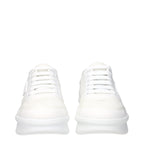 White Fabric Athletic Sneakers
