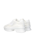 White Fabric Athletic Sneakers