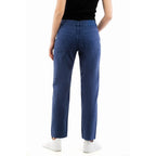 Blue Cotton Straight-Leg Jeans