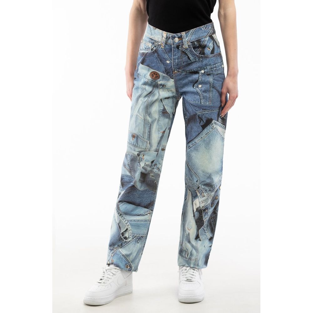 Multicolor Cotton Straight-Leg Jeans