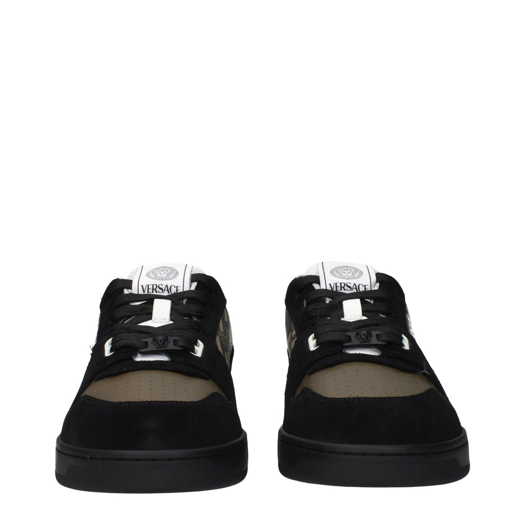 Green Fabric Low Top Sneakers