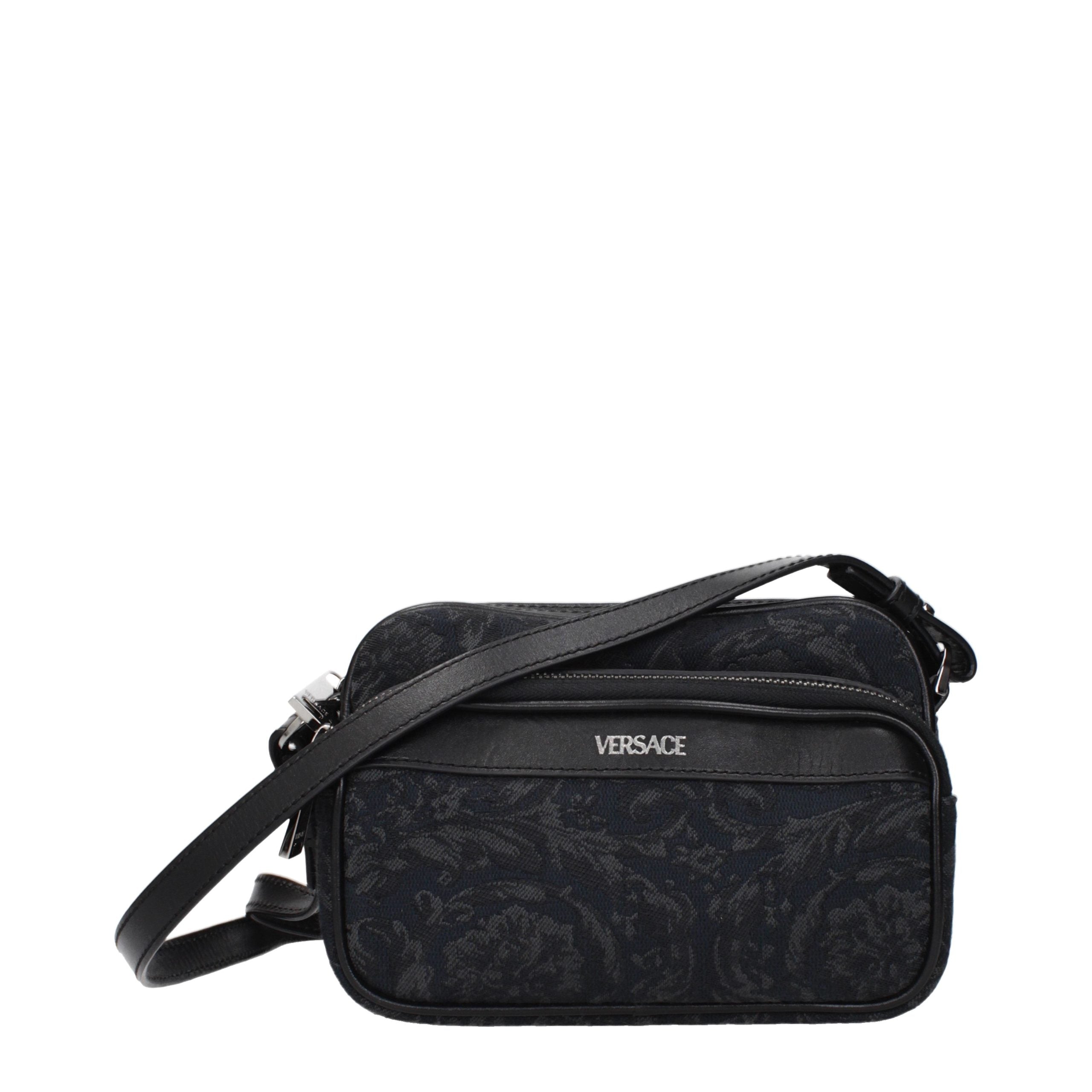 Black Fabric Crossbody Bag