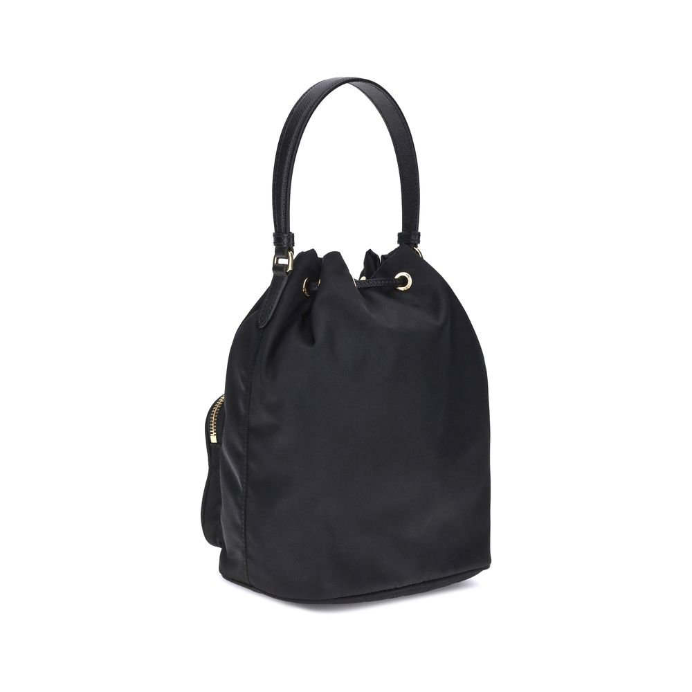 Black Recycled Polyamide Backet Bag
