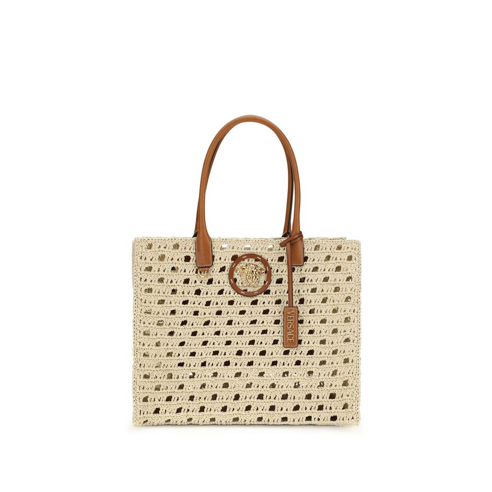 Beige Cotton Shoulder Bag