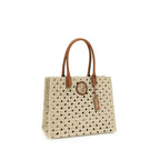 Beige Cotton Shoulder Bag