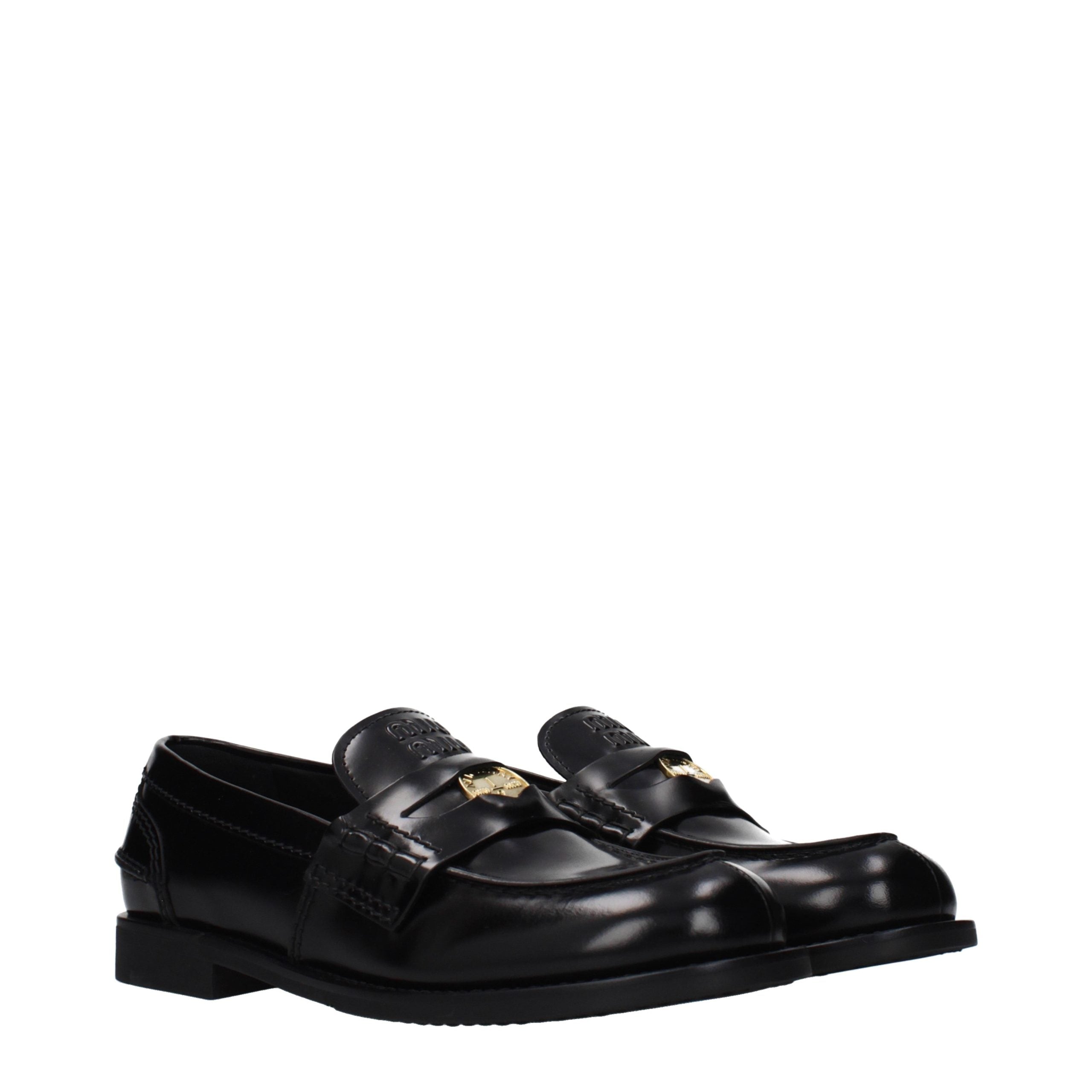 Black Leather Slip-On Loafers