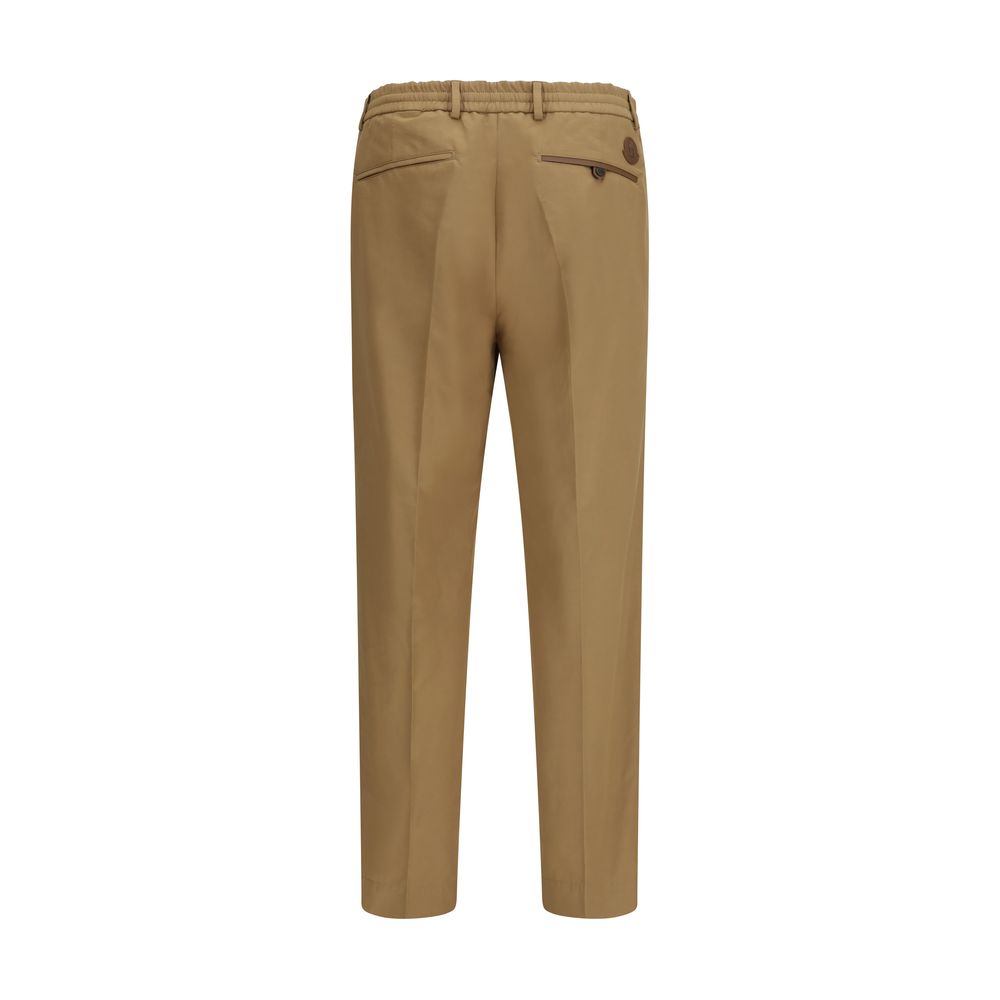 Beige Cotton Casual Pants