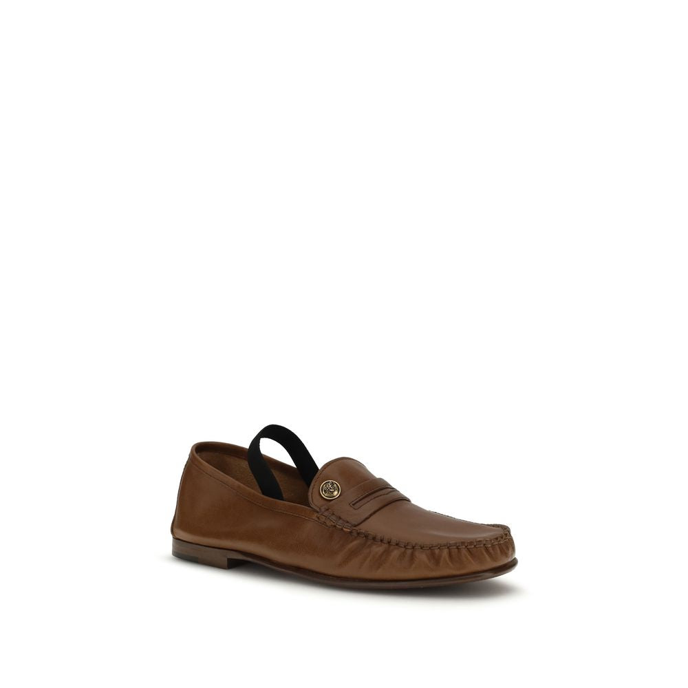 Brown Lamb Ovis Aries Aries Slip-On Loafers