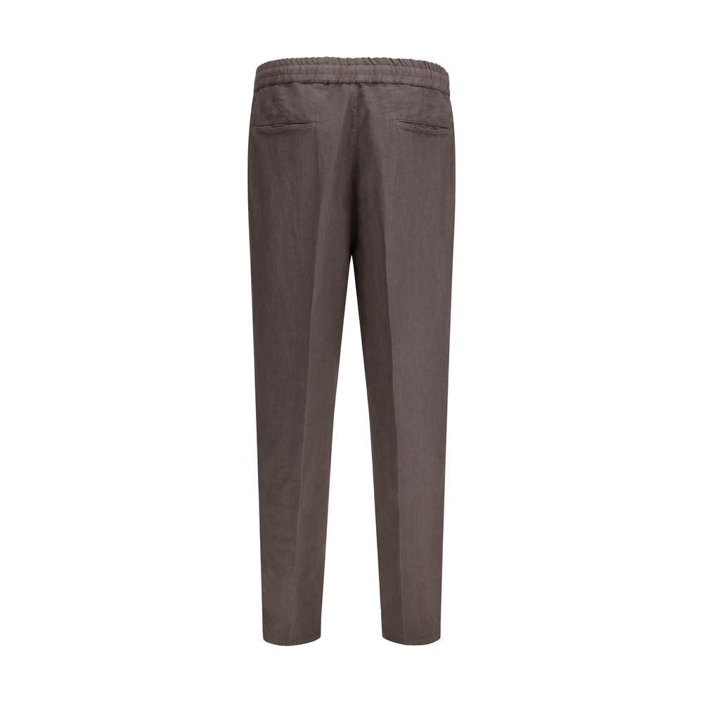 Gray Linen Casual Pants