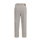 Brown Cotton Casual Pants