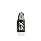 Black Cotton Low Top Sneakers