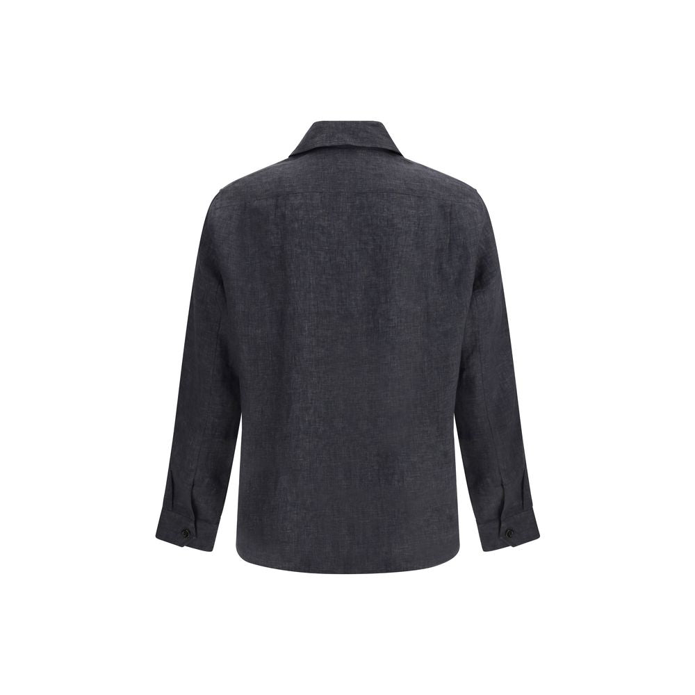 Gray Linen Dress Shirt