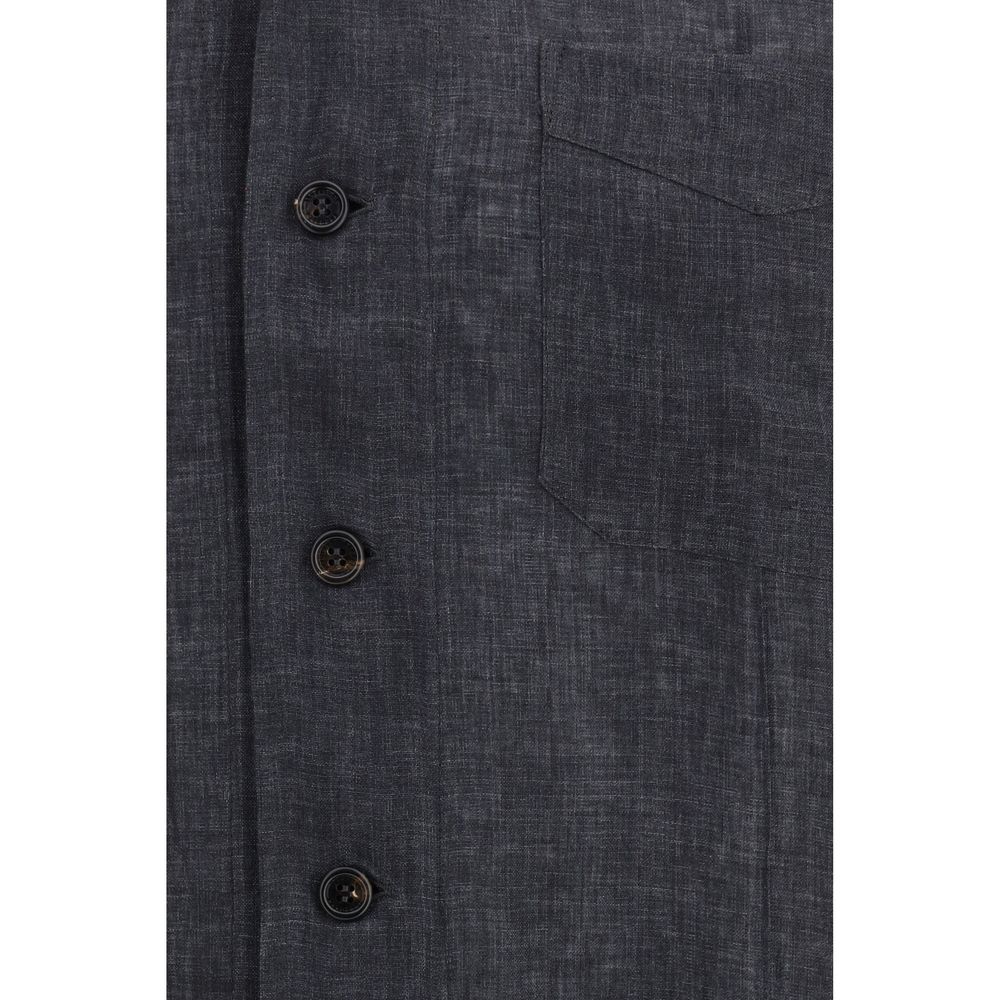Gray Linen Dress Shirt