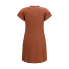 Brown Viscose Casual Dress