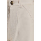 Beige Linen Casual Pants