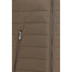 Beige Polyester Sleeveless Jacket