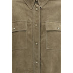 Bicolor Calf Leather Bos Taurus Dress Shirt