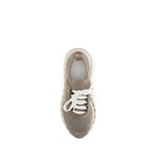 Beige Cotton Chunky Sneakers