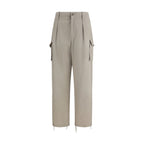 Beige Cotton Cargo Pants