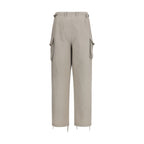 Beige Cotton Cargo Pants
