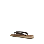 Brown Calf Leather Bos Taurus Flip-Flop Sandals
