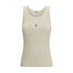 Beige Cotton Tank Tops