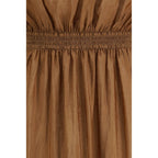 Beige Polyester Casual Dress
