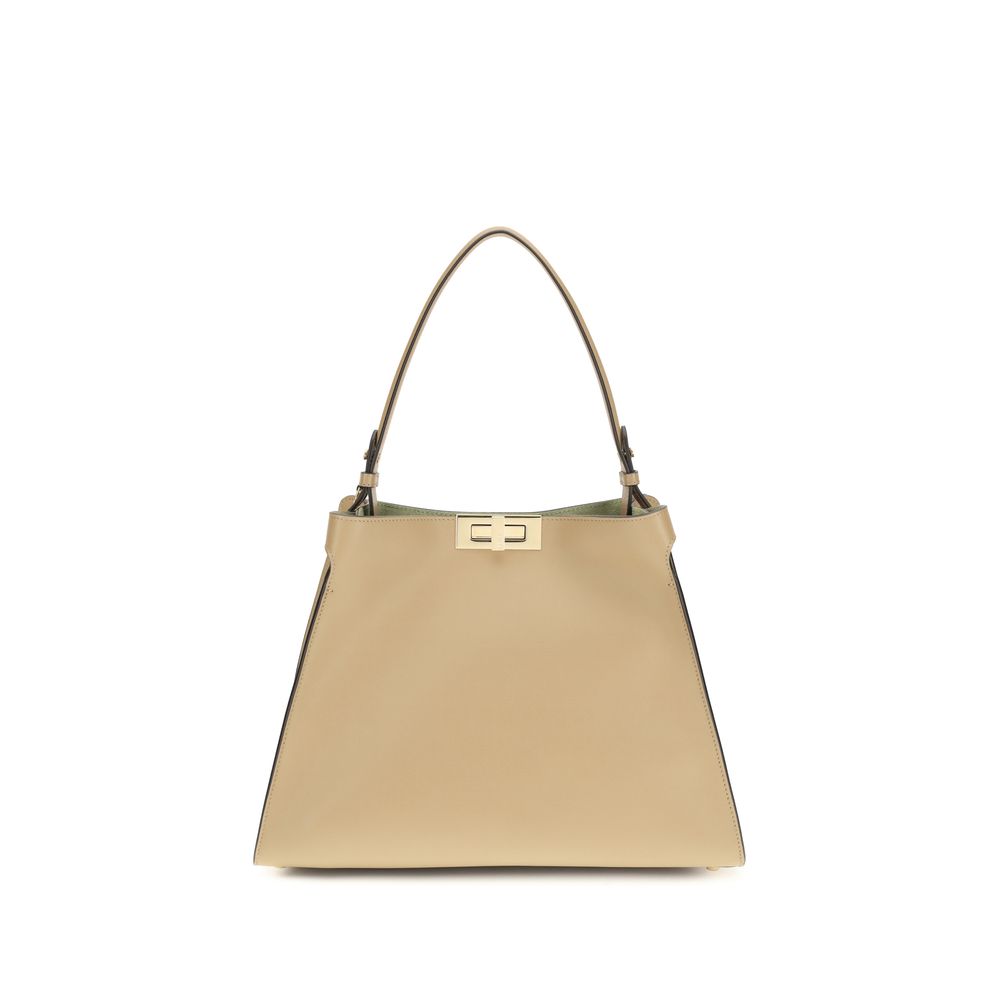 Beige Calf Leather Bos Taurus Shoulder Bag
