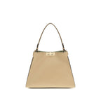 Beige Calf Leather Bos Taurus Shoulder Bag