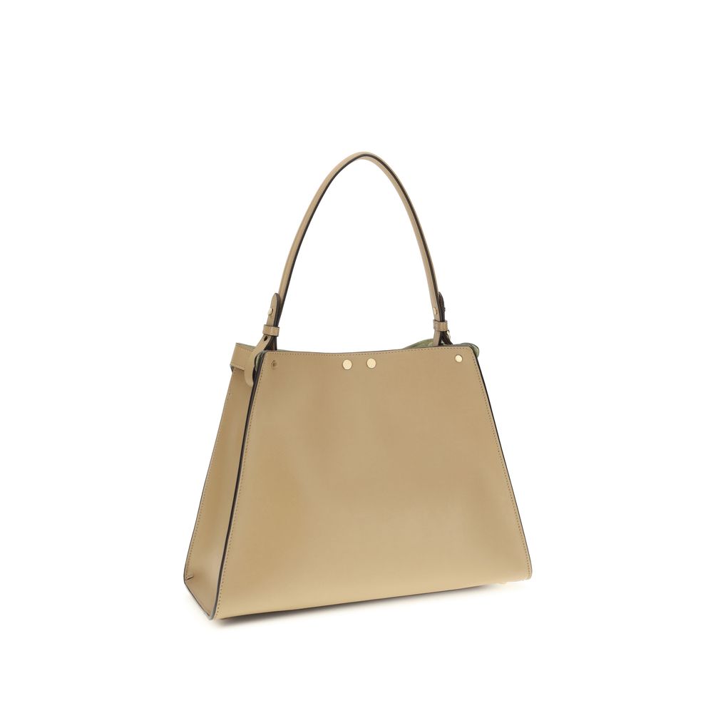 Beige Calf Leather Bos Taurus Shoulder Bag