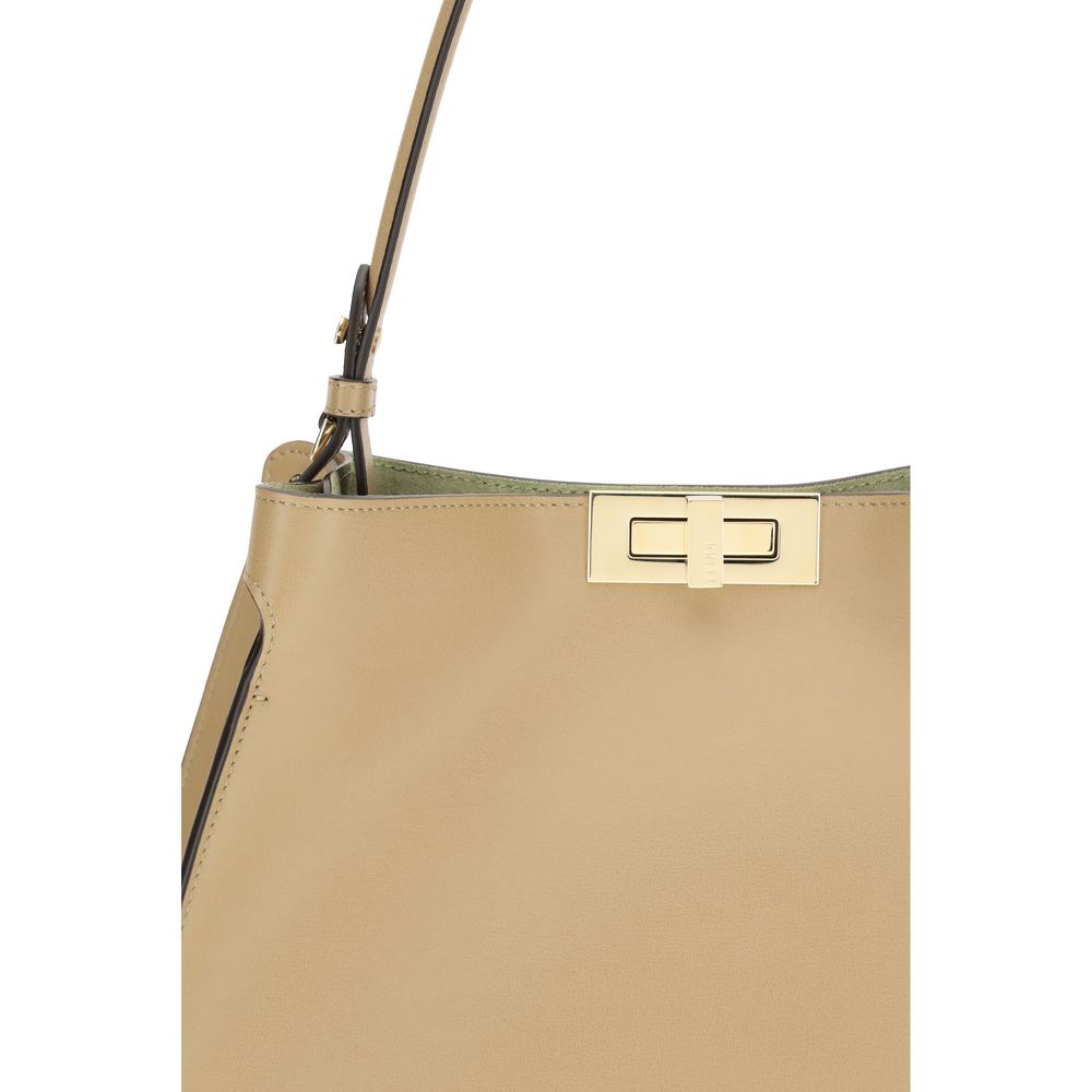 Beige Calf Leather Bos Taurus Shoulder Bag