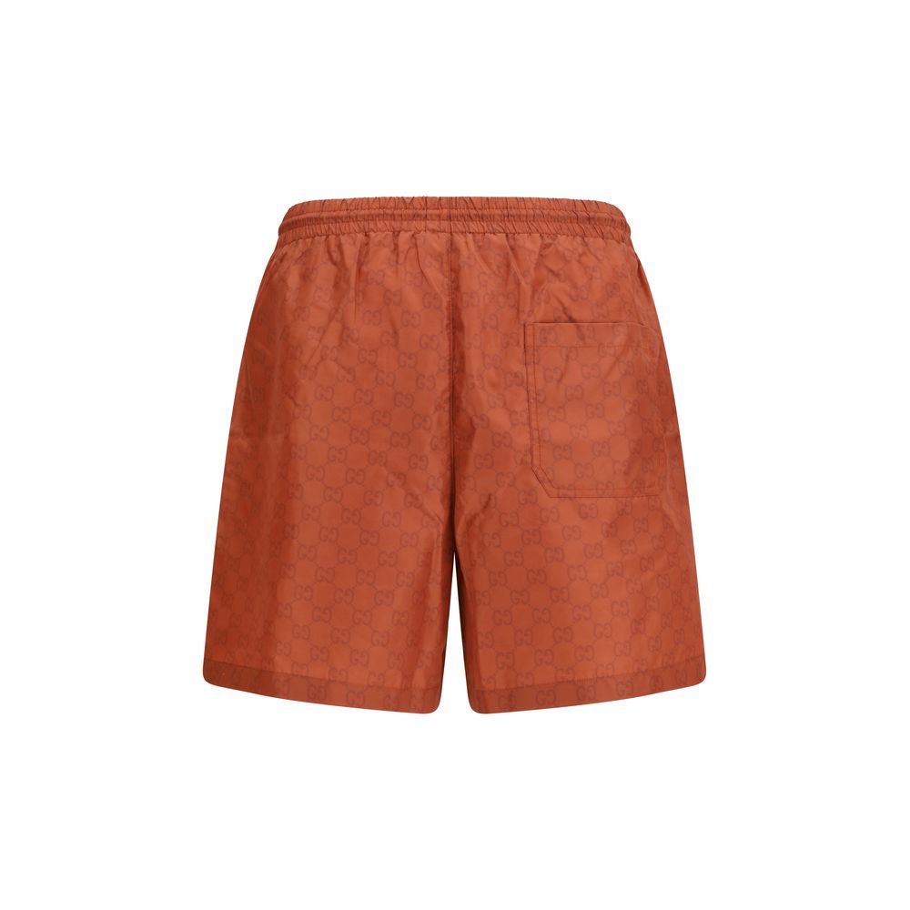 Orange Polyester Shorts